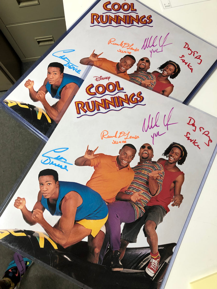 Foto Autografata Della Squadra Di Bob Della Giamaica 'Cool Runnings'. Formato 11x14, Firmata.