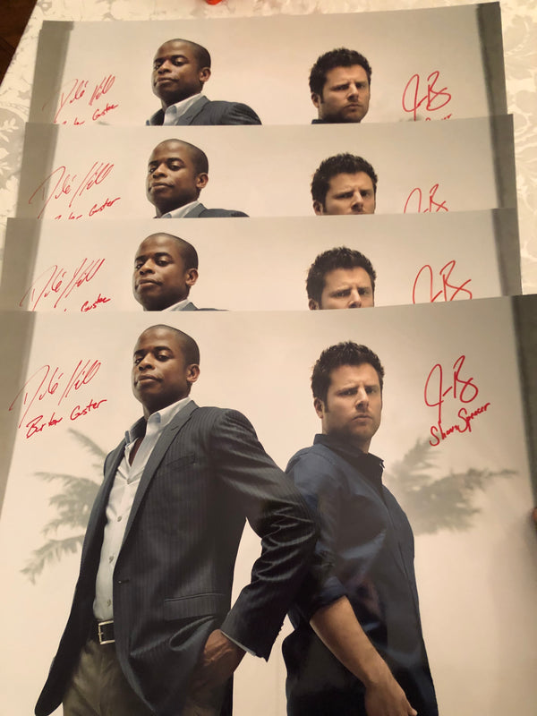 DULE HILL & JAMES RODAY - Psych 16x20 Duo Back to Back w/ Character Names