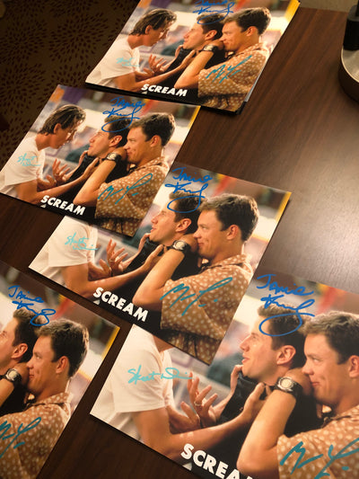 Scream triple signed 11x14 Kennedy, Lillard & Skeet