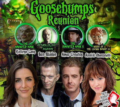 Goosebumps 11x14 cast of 5: R.L. Stine, Kathryn Long, Amos Crowley, Annick Obonsawin and Ben Bladon (pre order Sept 25’)