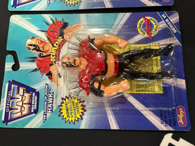 WWF legion of doom LOD bend-ems carded wrestling figure set of 2 hawk animal
