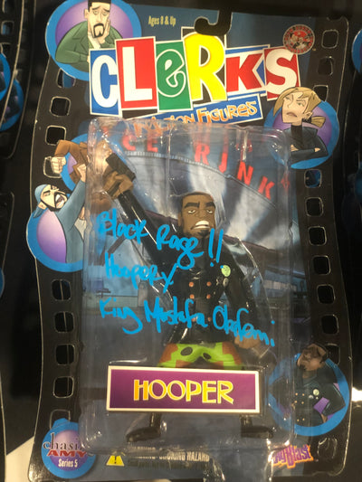 Chasing Amy ‘Hooper’ figure signed w/ “Black Rage!” Inscription (blue)