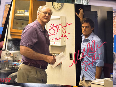 Dexter dual signed 11x14 (b) by Michael C. Hall & John Lithgow added character names
