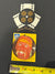 WWF vintage Hulk Hogan large button/pin still on card