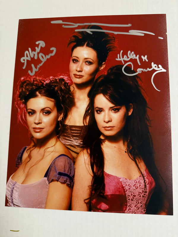 Charmed 8x10 (a) cast signed by all 3: Shannen, Holly and Alyssa