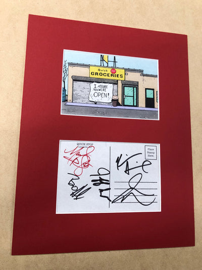 Clerks signed post card set-matted cast of 5: Winter Deal 2024