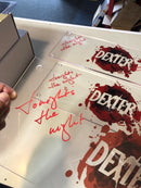 Dexter giant blood slide signed w/quote by Michael C. Hall