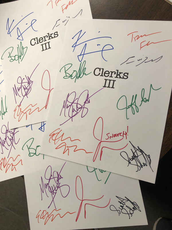Clerks 3 script cover signed by 20