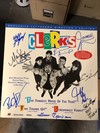 CLERKS Cast signed Laser Disc Sleeve