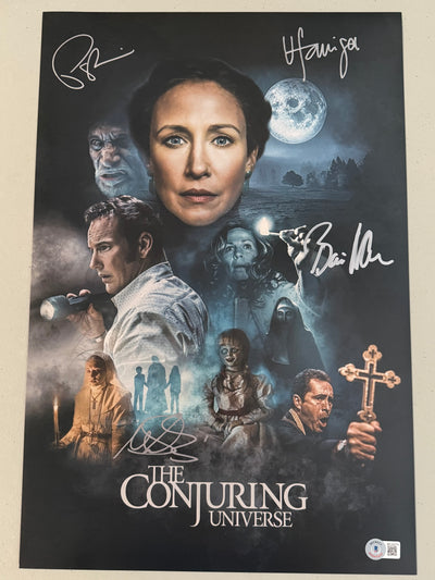 Conjuring Universe 12x18 cast signed by4(C) autos only: Vera Farmiga, Patrick Wilson, Marisol Ramirez and Bonnie Aarons