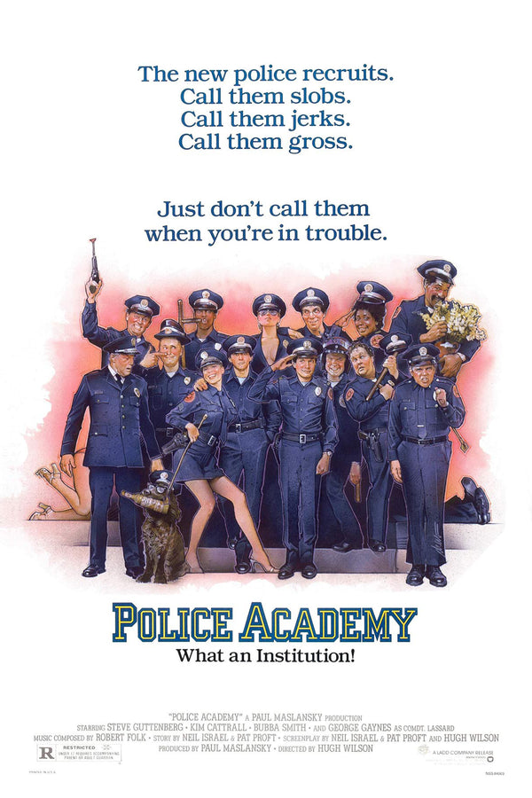 Police Academy mini poster 12x18 signed by 3