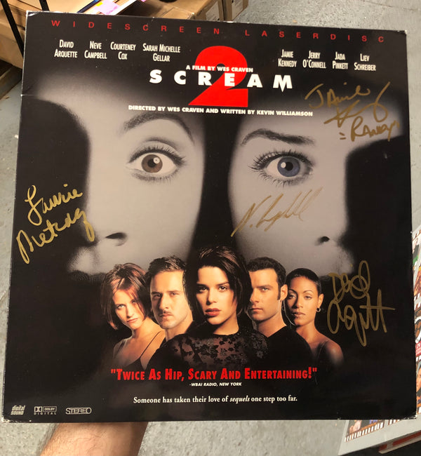 Scream 2 Laserdisc sleeve (no disc) cast signed by 6