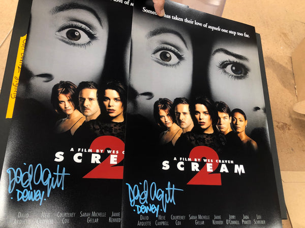 Scream 2 mini poster 12x18 signed by 5