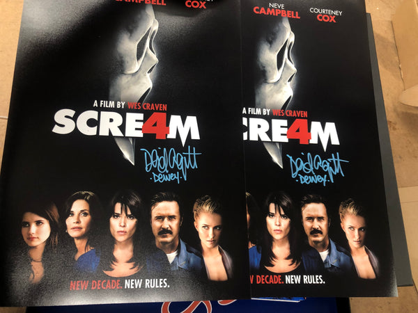 Scream 4 mini poster 12x18 signed by 4