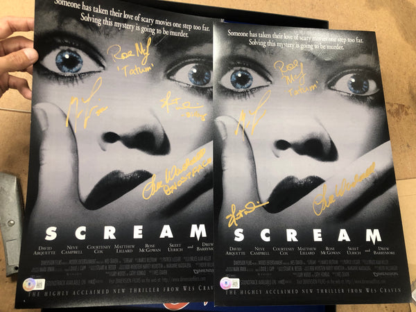 Scream (OG) mini poster cast signed by 7