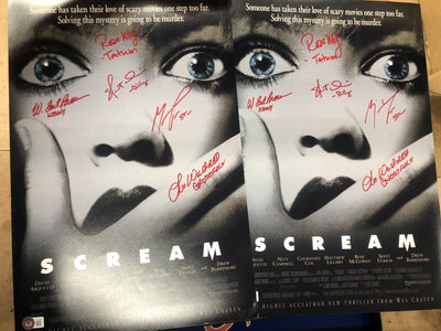 Scream (OG) mini poster cast signed by 8