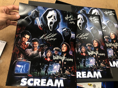 Scream cast signed 'collage (B)  mini poster signed by 8