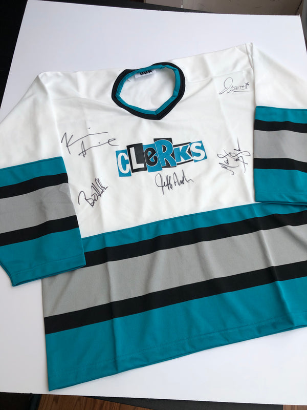 KEVIN SMITH, JASON MEWES, JEFF ANDERSON, BRIAN O'HALLORAN, MARILYN GHIGLIOTTI - Signed Clerks Original Video Store Promo Jersey