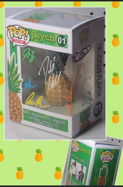 PSYCH - EXCLUSIVE Funko Pop Custom Pineapple Signed by Cast of 8
